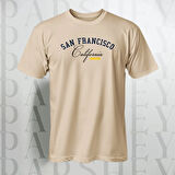 Erkek - Kadın %100 Pamuk San Francisco Baskılı Yarım Kollu Bisiklet Yaka T-Shirt