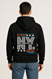 NYC Bronx Baskılı Oversize Hoodie – Unisex Kapüşonlu Sweatshirt