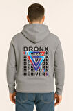 Bronx New York Baskılı Oversize Hoodie – Geometrik Renkli Arka Tasarım Unisex Kapüşonlu Sweatshirt