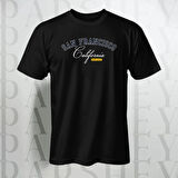 Erkek - Kadın %100 Pamuk San Francisco Baskılı Yarım Kollu Bisiklet Yaka T-Shirt