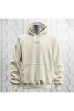 Dream Kanatlı Kuş Sırt Baskılı Kapüşonlu Oversize Sweatshirt Hoodie Kalın Kumaş 3 İplik Şardonlu