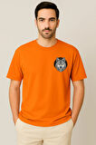 Kurt Desenli Unisex Yarım Kollu Bisiklet Yaka %100 Pamuk Oversize T-shirt