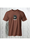 Erkek - Kadın Unisex Yarım Kollu Parshey Kurt Baskılı Bisiklet Yaka %100 Pamuk Oversize T-shirt