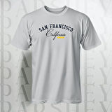 Erkek - Kadın %100 Pamuk San Francisco Baskılı Yarım Kollu Bisiklet Yaka T-Shirt