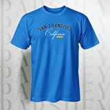 Erkek - Kadın %100 Pamuk San Francisco Baskılı Yarım Kollu Bisiklet Yaka T-Shirt