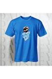 Erkek - Kadın Never Give Up Baskılı Unisex Yarım Kollu Bisiklet Yaka %100 Pamuk Oversize T-shirt