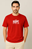 Erkek - Kadın Unisex HOPE Baskılı Yarım Kollu Bisiklet Yaka %100 Pamuk Oversize T-shirt