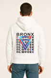Bronx New York Baskılı Oversize Hoodie – Geometrik Renkli Arka Tasarım Unisex Kapüşonlu Sweatshirt