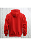 Stay Groovy Kalp Şekilli Baskılı Kapüşonlu Oversize Sweatshirt Hoodie Kalın Kumaş 3 İplik Şardonlu