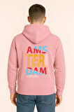 Amsterdam Renkli Baskılı Oversize Hoodie – Unisex Sokak Modası Kapüşonlu Sweatshirt
