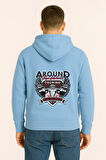 Around The World Touring Baskılı Oversize Hoodie – Vibe of Speed Unisex Kapüşonlu Sweatshirt