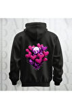 Love Teddy Deseni Baskılı Kapüşonlu Sweatshirt Hoodie Yünlü Kalın Kumaş 3 İplik Şardonlu