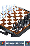 Eğlenceli Çocuk Yetişkin Aile Okul Eğitici Taşıma Çantalı Tavla Satranç Dama 3 in 1 Özel Oyun Seti