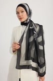 Göksel Gelgit - Siyah - Aurora Desenli Janjan Şal - 70x190 Cm