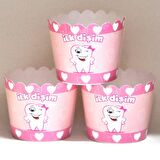 Diş Pembe Cupcake (Muffin) Kabı (25 adet)