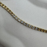 Özel Seri Diamond Grid Taşlı Kare Detay Bileklik - Gold