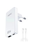 Yeni Nesil 65W GAN 1 x Typ-C PD 1 x USB QC Şarj Adaptörü Hepu Hp-C36