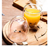 Sevimli Kedi Çidarlı Cam Bardak