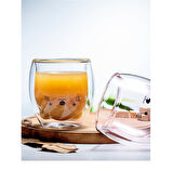 Sevimli Kedi Çidarlı Cam Bardak