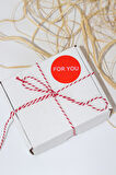 FOR YOU yazılı Kırmızı 50 mm Yuvarlak Yapışkanlı Sticker Etiket 100 Adet