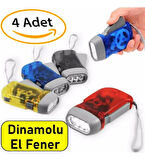  Alkılıç Tüm Aileye Deprem Için Pilsiz Dinamolu 3 Ledli El Feneri Deprem Feneri Pilsiz 4 Adet 