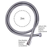 Yapıtaşı Yt277 Yıldız Banyo Jakuzi Duş spiral Hortumu 2metre