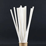Beyaz Frozen Kağıt Pipet 8 x 204 mm (100 Adet )