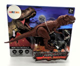 WS5305 Ağzı ve Eklem Yerleri Hareket Ettirilebilir T-Rex Dinazor Figürü Kahverengi