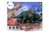 WS5305 Kafa ve Eklem Yerleri Hareket Ettirilebilir Triceratops Dinazor Figürü Kahverengi