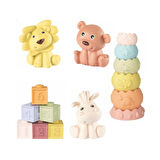 15 Parça Duyusal Oyuncak Banyo Oyuncağı Yumuşak Renkli Parçalar 6AY+