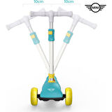 Lisanslı 3 Tekerlekli Katlanabilir Ayarlanabilir Işıklı 50 kg Taşıma Kapasiteli Scooter Yeşil