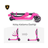 Lisanslı L5 2in1 Katlanabilir Oturaklı Işıklı 3 Tekerlekli Çocuk Scooter Mavi