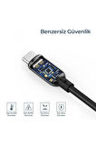 Hepu HPCCL120 Dijital Ekranlı 1.2 Metre 100W Type-C to Type-C Hızlı Data Sarj Kablosu