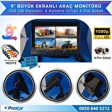 Kayıtlı 9" Monitörlü Ahd 720P/1080P Uyumlu 256Gb Sd Destekli 4Pin Kamera Destekli