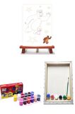 Turuncu Mini Şövale 25x35 Tuval Funny Kids Akrilik 25 Ml 12'li Renklerle Boyama Seti