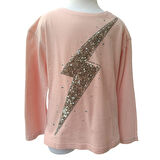 Kız Çocuk Pullu İşlemeli Uzun Kollu Pamuklu Penye Bluz