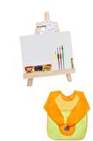 Ekonomik Mini Şövale Funny Kids 6x15 Ml Akrilik Boya Boyama Önlüğü Çocuklar Için Boyama Seti