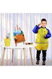 Ekonomik Mini Şövale Funny Kids 6x15 Ml Akrilik Boya Boyama Önlüğü Çocuklar Için Boyama Seti