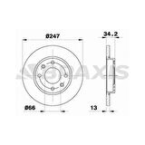 Psa On Fren Disk Aynası Xsara 1,4 Tud5 P206 P306 1,4 8v (hava Sogutmasız) - Braxıs Ae0133