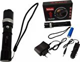 Profesyonel Şarjlı El Feneri Ledli+Flashlight+Zoom Özellikli+Tüfek Aparatı 6 Parça Full Set