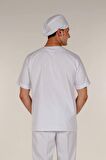 Beyaz Doktor Hemşire Üst Erkek Cerrahi Forma