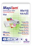 MAPİLAM 150 MİC. MAT LAM. FİLMİ (B. KİMLİK) 85X115 100 LÜ