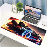 70X30 CM NEON ATEŞ ARABA TEMALI KAYDIRMAZ TABAN SPEED YÜZEY OYUNCU MOUSE PAD GAMİNG