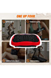 Glr 550 Kırmızı Güçlü Titreşimli Egzersiz Platformu Body Vibration Plate Makinesi