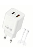 Yeni Nesil GAN 35W  Type-C USB-C PD + USB QC Hızlı Şarj Adaptörü Hepu HP-C39