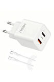 Yeni Nesil GAN 35W  Type-C USB-C PD + USB QC Hızlı Şarj Adaptörü Hepu HP-C39