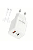 Yeni Nesil GAN 35W  Type-C USB-C PD + USB QC Hızlı Şarj Adaptörü Hepu HP-C39