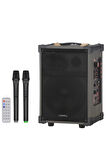Hepu Hp-976 Partybox Bluetooth Hoparlör 8 Woofer 40W Güç 2 Kablosuz Mikrofon Kumanda
