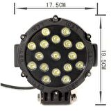 Off-Road Çalışma Lambası 17 LED 51 Watt Metal - Siyah