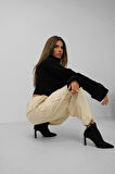 Kargo Cep Krem Jogger Pantolon